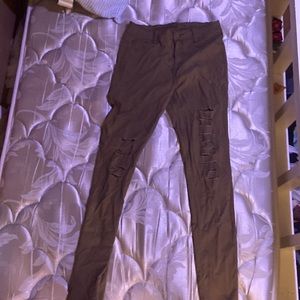 Brown ripped jeggings